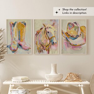 Horse Painting Wall Art, Abstract Western Print, Modern Cowgirl Poster, Ranch Style Wall Decor, Trendy Cowgirl Decor, UNFRAMED