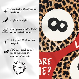 How Lucky Are We Print | Trendy 8 Ball Wall Art with Red & Leopard Aesthetic | Retro Poster for Bedroom, Dorm, Gallery Wall Decor UNFRAMED