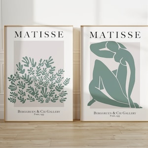 Matisse Sage Green, Set of 2 Prints, Sage Printable Wall Art, Abstract Woman Digital Download, Boho Gallery Wall