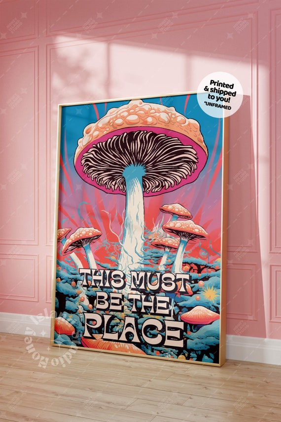 Retro 70s Mushroom Art Print, This Must Be the Place Poster - Etsy