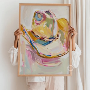 Cowgirl hat Painting, Western print, Cowboy hat Print Wall Art Poster,  UNFRAMED
