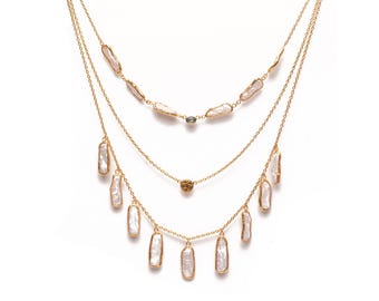 The EOS Goddess Necklace, Handmade Necklace, Topaz Jewelry, Gifts for Weddings, Bridesmaid Gifts, Layered Necklace, Birthstone Necklace