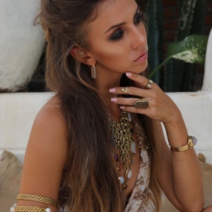 LADY of THE SKY Arm Band - Wedding Arm bracelet - Gold Plated Bracelet - Bridesmaid Band - Grecian Style Bracelet - Sterling Brass Band