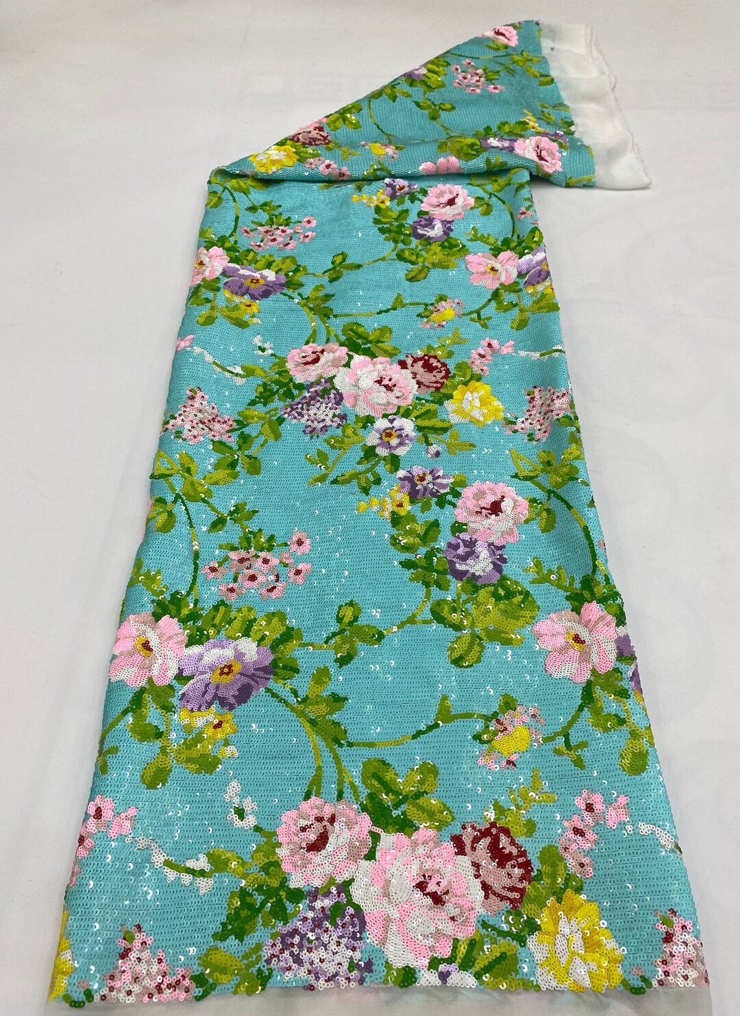 Sequin Embroidery Bead Fabric Etsy