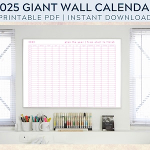2025 giant wall calendar | 2025 annual calendar| Yearly planner | Yearly project planner | Annual wall planner | Printable wall calendar