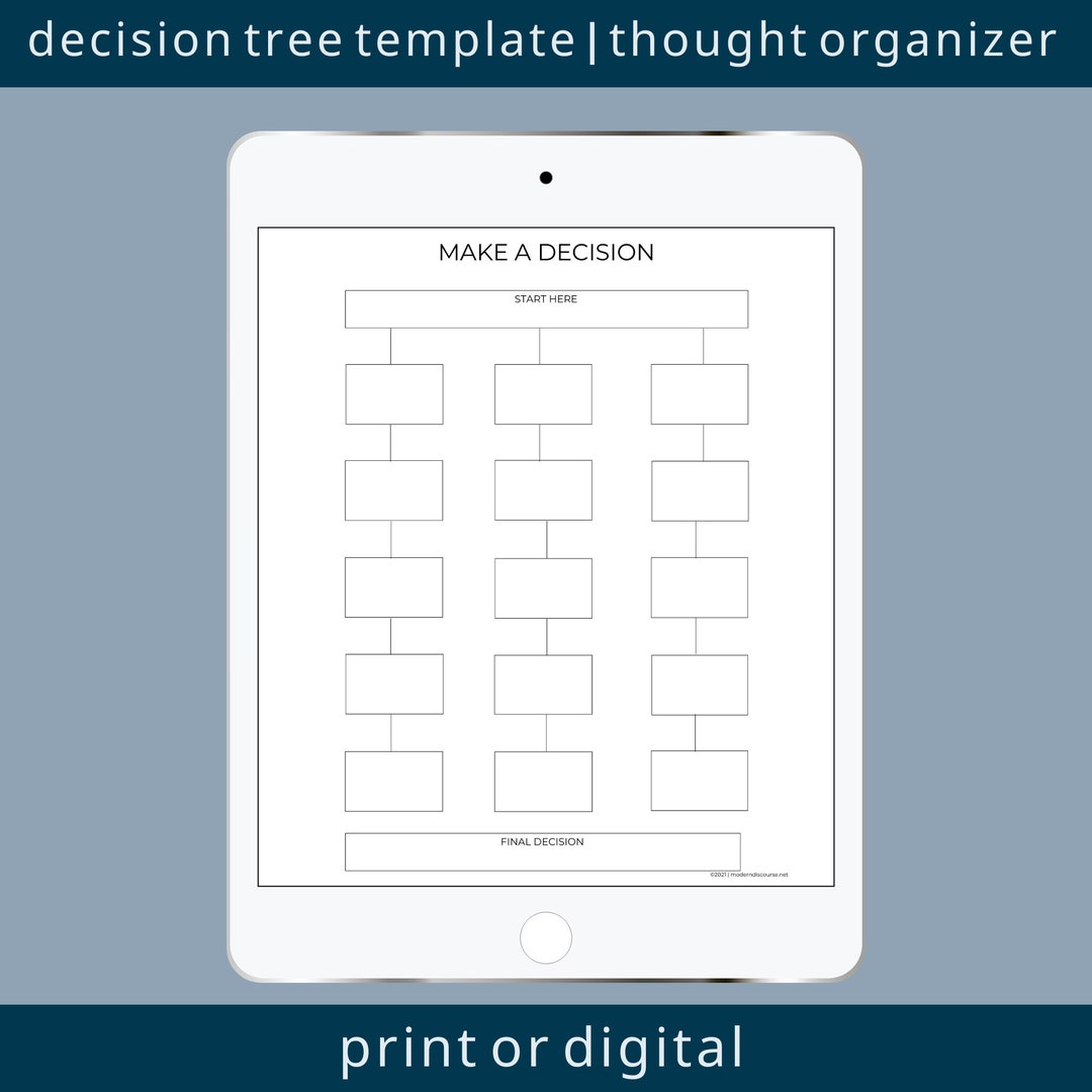 Make a Decision Aid | Vertical Decision Tree Printable/insert | Thought ...
