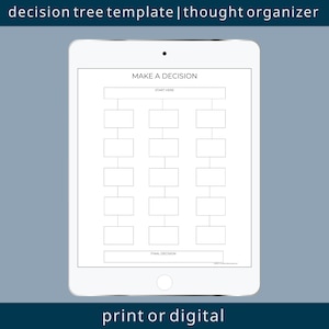Make a Decision Aid | Vertical Decision Tree Printable/Insert | thought organizer, problem solving worksheet, minimalist planner