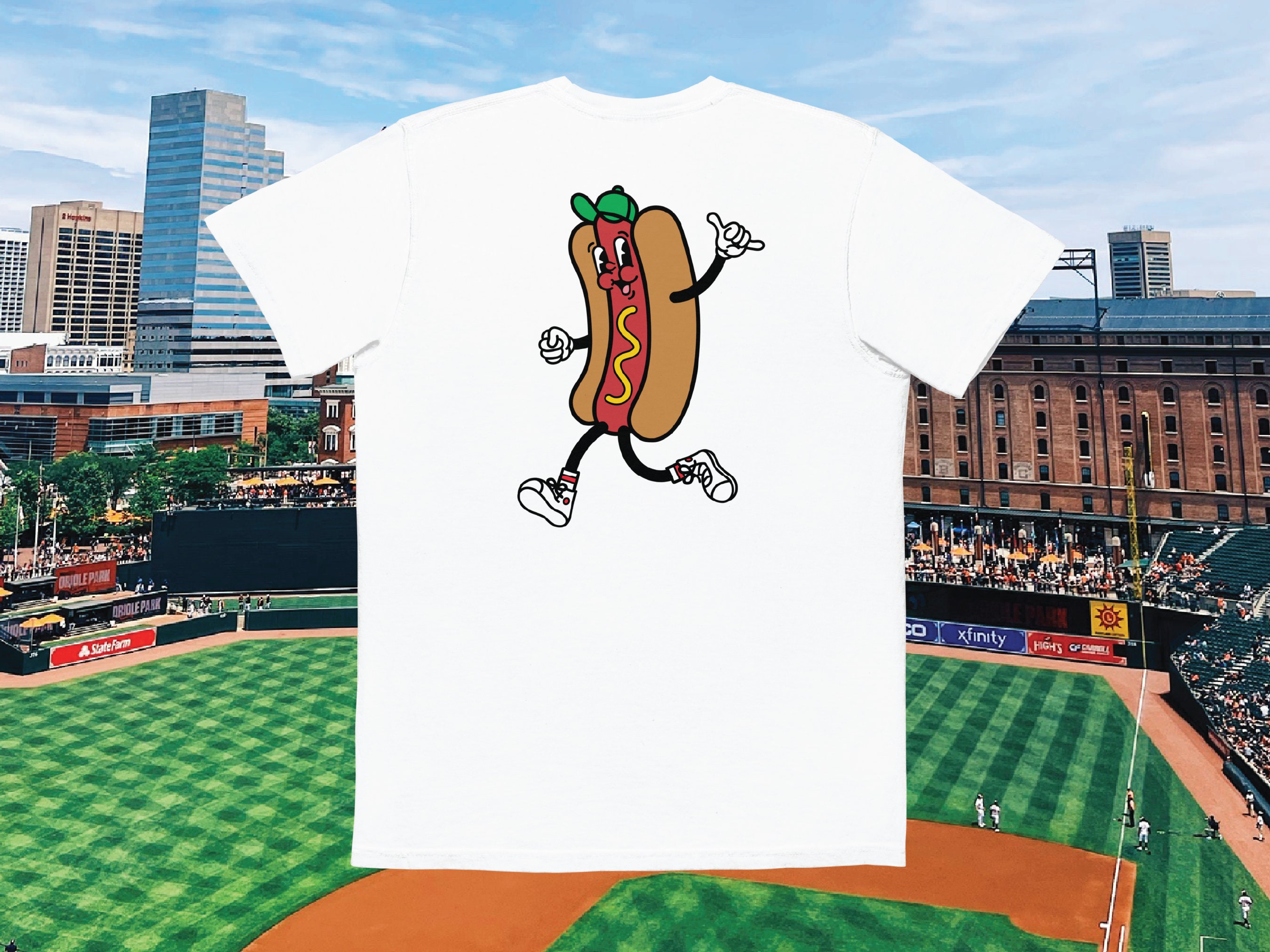 Here for the Hot Dogs Adult Heavyweight Pocket T-shirt Hot 