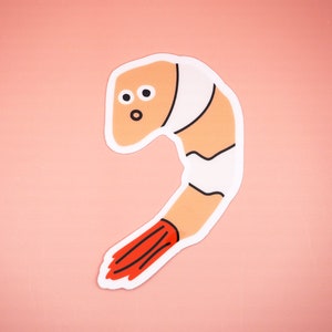 3” Shrimp Stickers | Vinyl Stickers, Shrimp Gifts, Cute Laptop Stickers