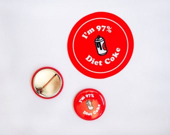 Diet Coke Gift Pack | 2" Vinyl Sticker, 1" Magnet & 1" Pinback Button