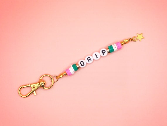 Letter bead keychain sale