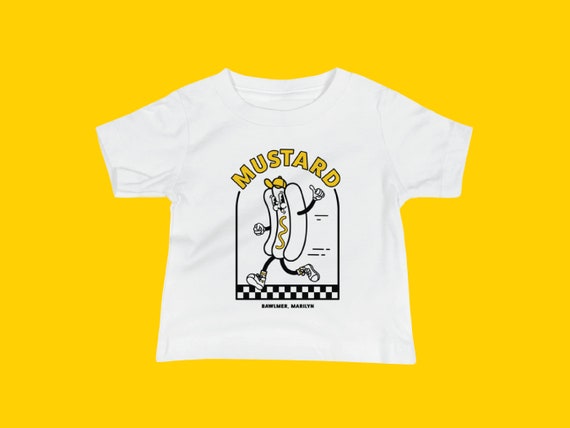 Mustard Baby T-Shirt | Hot Dog Race, Baltimore Orioles, Cute Baby Shirts