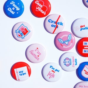 British Dating Show 1&quot; Buttons | Love Buttons, Pinback Buttons, Bachelorette Gifts