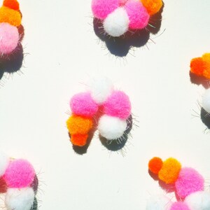 2” Pom Pom Shrimp Brooch | Funky Brooch, Unique Pin, Shrimp Brooch