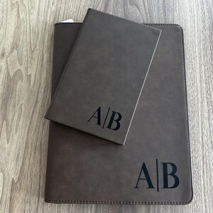 Personalized Leather Gift Set Custom leather Gift Set Portfolio with Zipper Custom Notepad with Pen Journal Padfolio, Company Gift Set Bild 14