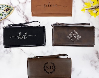 Personalized Leather Wallet for Women, Custom Gift for Girlfriend, Gift for Her, Custom Ladies Wallet, Monogrammed Wallet, Engraved Wallet,