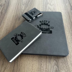 Personalized Leather Gift Set Custom leather Gift Set Portfolio with Zipper Custom Notepad with Pen Journal Padfolio, Company Gift Set Bild 11