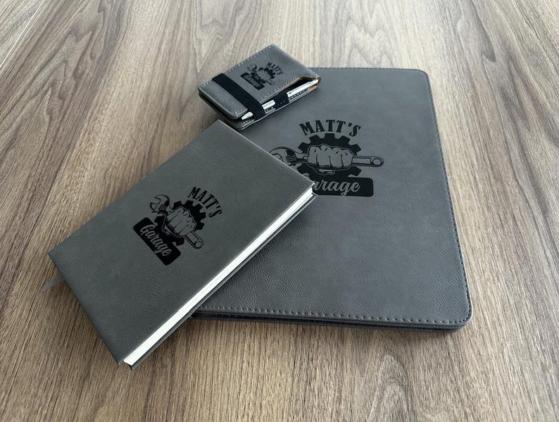 Personalized Leather Gift Set Custom leather Gift Set Portfolio with Zipper Custom Notepad with Pen Journal Padfolio, Company Gift Set Bild 11