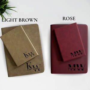 Personalized Leather Gift Set Custom leather Gift Set Portfolio with Zipper Custom Notepad with Pen Journal Padfolio, Company Gift Set Bild 7