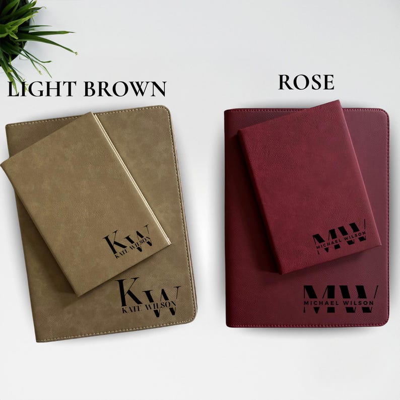 Personalized Leather Gift Set Custom leather Gift Set Portfolio with Zipper Custom Notepad with Pen Journal Padfolio, Company Gift Set Bild 7
