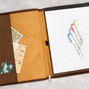 Personalized Vegan Leather Portfolio with Zipper