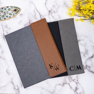 Canvas Portfolio with Notepad,Personalized Leather Portfolio,Refillable Portfolio,Men Portfolio, Leather Padfolio, Father&#39;s Day Gift
