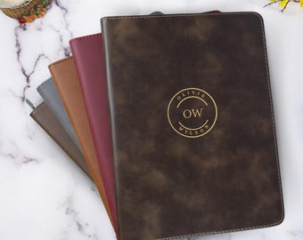 Refillable Padfolio, Gift for Him, Gift For the Office,Personalized Leather Zipper Portfolio, Custom Business Gift, Graduation Gift,