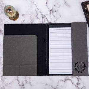 Refillable Notepad Personalized Portfolio Personalized Leather Portfolio Padfolio for Men Custom Engraved Portfolio