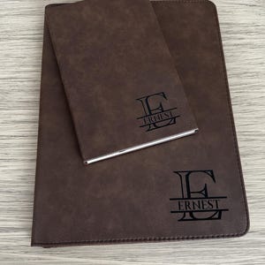 Personalized Leather Gift Set Custom leather Gift Set Portfolio with Zipper Custom Notepad with Pen Journal Padfolio, Company Gift Set Bild 13