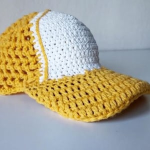 Crochet Trucker Hat PATTERN - Baseball hat style crochet hat