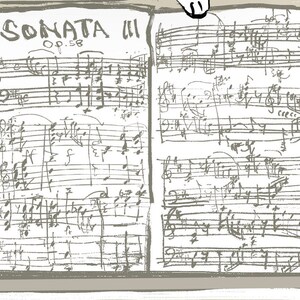 May include: A handwritten musical score with the title "SONATA III Op. 58" at the top of the page. The score is written in black ink on white paper and features a series of musical notes and symbols.