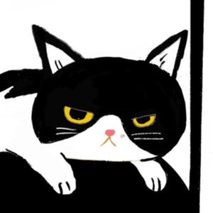 Funny cat on note music piano lesson studio print decor image 3