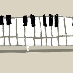 May include: A black and white keyboard with 30 keys. The keys are arranged in a standard piano layout.