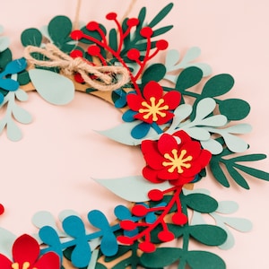 Paper Wreath DIY Craft Kit Fun for Kids and Adults Holiday Decor Handmade Easy to Make Seasonal Craft Kits 6in Wreath image 2