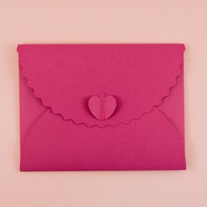 Heart clasp envelopes, value pack of 2 or 5, 65-80lb thick cardstock, A2 or 10 size with notecard, handmade stationery, assorted colours image 6