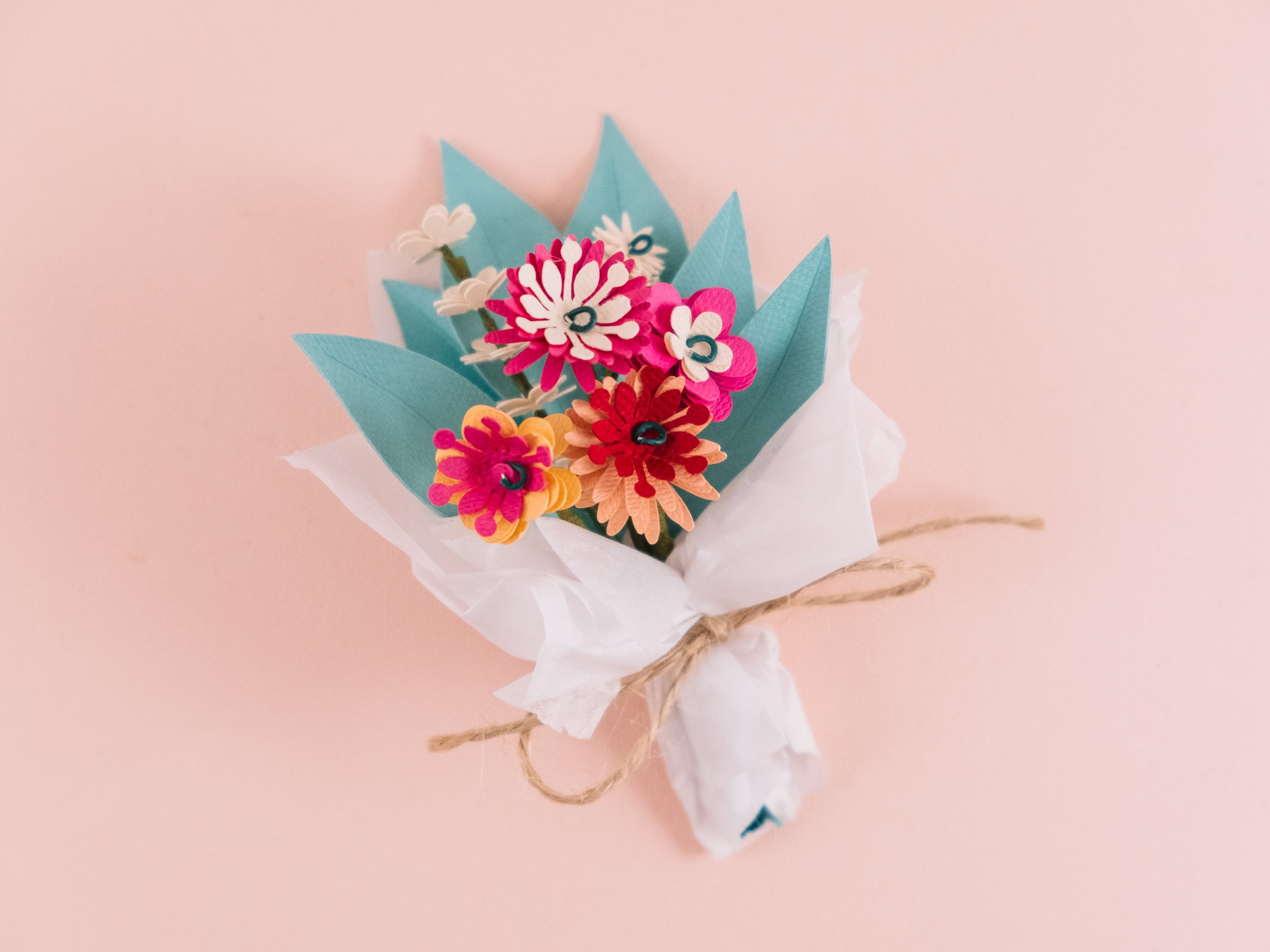 Mini Paper Flower Bouquet, Handmade Flowers, Small Floral Arrangement,  Decoration, Greeting Card, Craft, Assorted Colours 