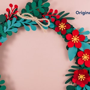 Paper Wreath DIY Craft Kit Fun for Kids and Adults Holiday Decor Handmade Easy to Make Seasonal Craft Kits 6in Wreath Original (9in frame)