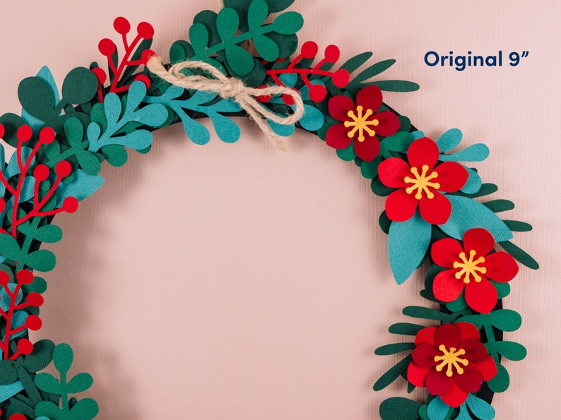 Paper Wreath DIY Craft Kit Fun for Kids and Adults Holiday Decor Handmade Easy to Make Seasonal Craft Kits 6in Wreath Original (9in frame)