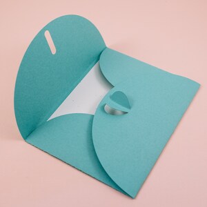 Heart clasp envelopes, value pack of 2 or 5, 65-80lb thick cardstock, A2 or 10 size with notecard, handmade stationery, assorted colours image 4