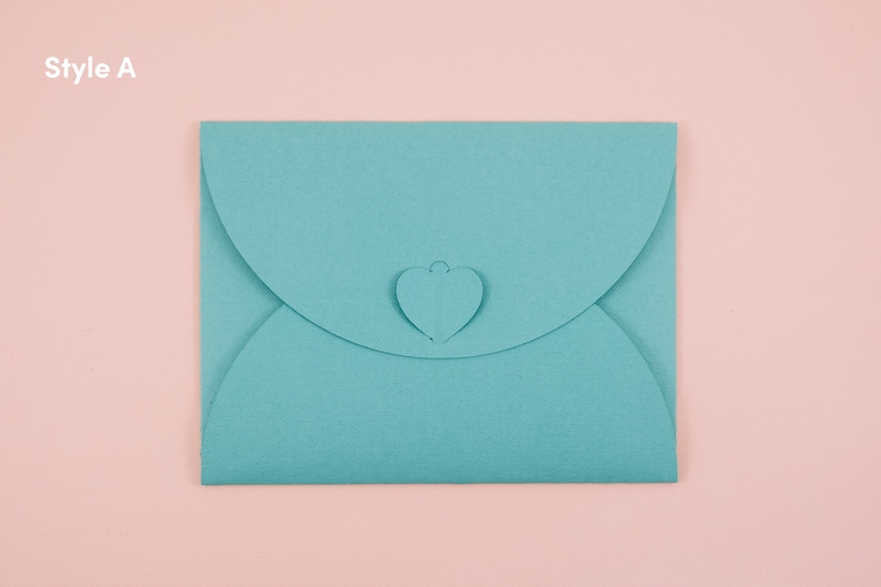 Heart clasp envelopes, value pack of 2 or 5, 65-80lb thick cardstock, A2 or 10 size with notecard, handmade stationery, assorted colours image 5