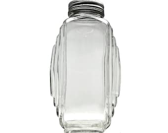 Vintage Art Deco Glass Bottle: Circa 1920s Design