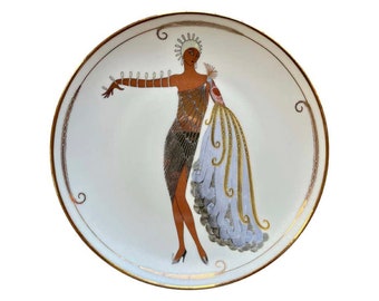 Erté Art Deco Diva II Limited Edition Fine Porcelain Plate. House of Erte.