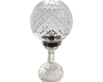 Lámpara de mesa Art Déco de cristal tallado, década de 1930