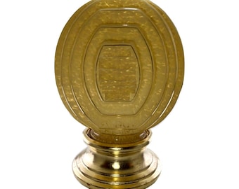 Lámpara de mesa vintage de cristal Art Déco, década de 1930