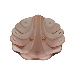 Pink Art Deco Stölzle Clam table 3 footed centre piece bowl 1930s