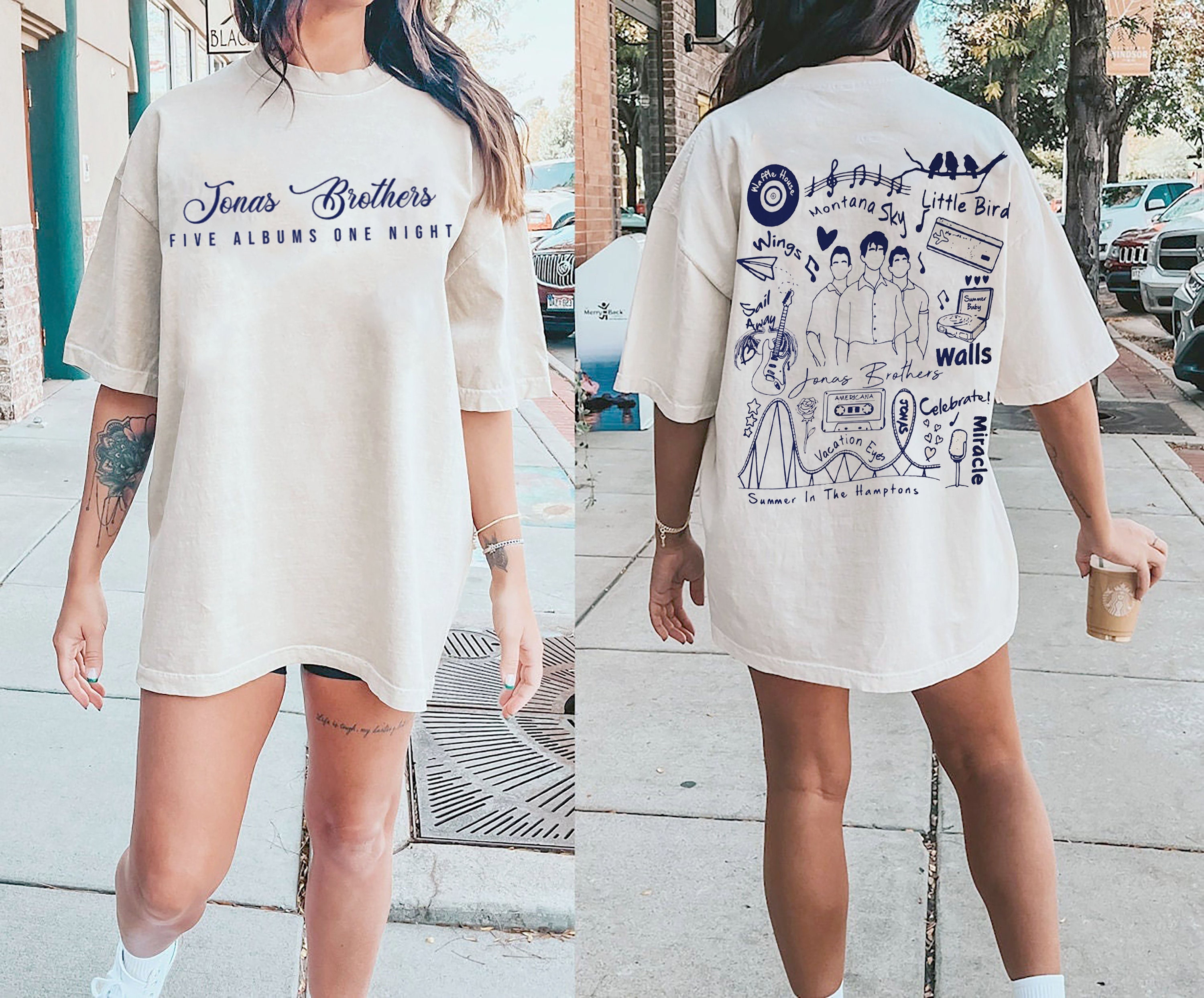 Discover Jonas Brothers ジョナス ブラザーズ メンズ レディース Tシャツ オリジナル プリント ロックバンド Vintage Custom