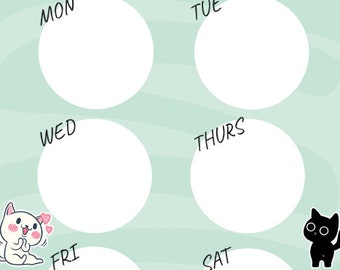 Cat Themed Meal Planner