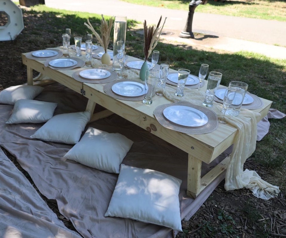 Folding Foldable Chic Boho Low Picnic Table Etsy