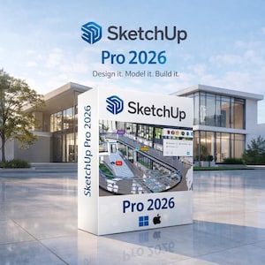 SketchUp Pro 2026 Versione completa Software professionale di modellazione 3D Accesso a vita Download immediato per architettura Windows Mac