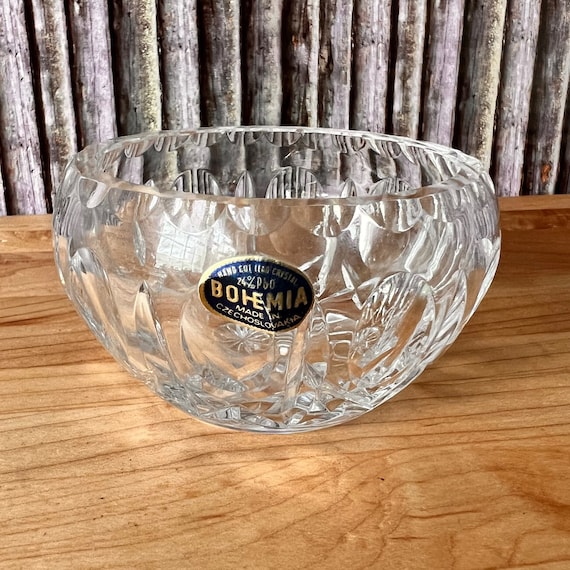 Vintage Bohemia Hand Cut Lead Crystal Bowl 3 1/2